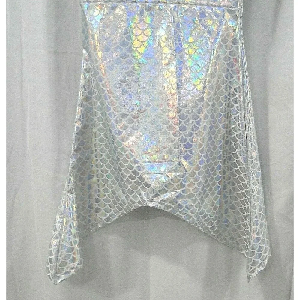 JUSTICE NWT GIRLS MERMAID TAIL SWIMSUIT COVERUP Large Beach‎ Iridescent